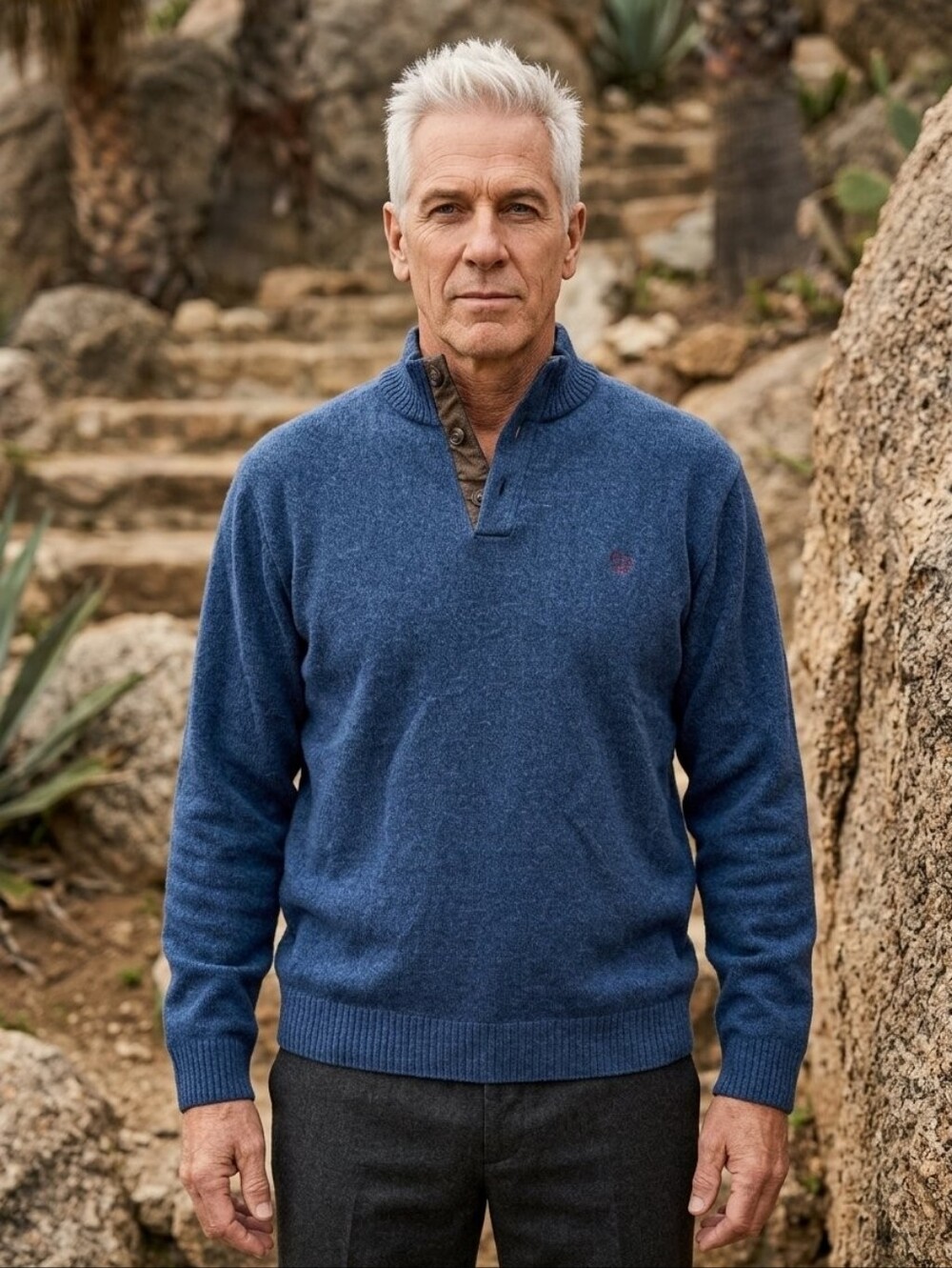 Men's Blue Pullover Sweater